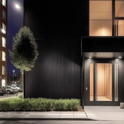 Black Outdoor Fluted Decor Panel