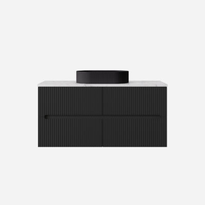 1200MM Cabarita Wall Hung PVC Cabinet Matte Black (Single Bowl)