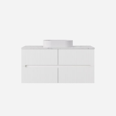 1200MM Cabarita Wall Hung PVC Cabinet Matte White (Single Bowl)