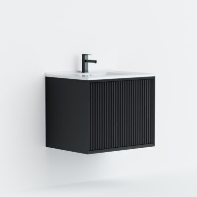 600MM Kliff Wall Hung PVC Cabinet Matte Black