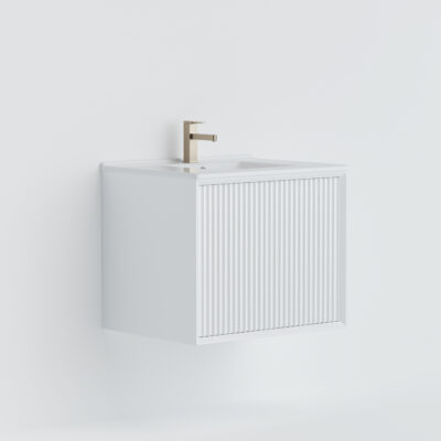 600MM Kliff Wall Hung PVC Cabinet Matte White