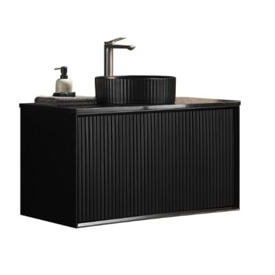 900MM Kliff Wall Hung PVC Cabinet Matte Black