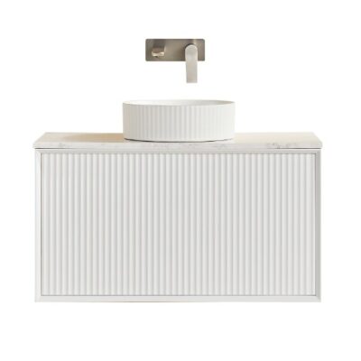 900MM Kliff Wall Hung PVC Cabinet Matte White