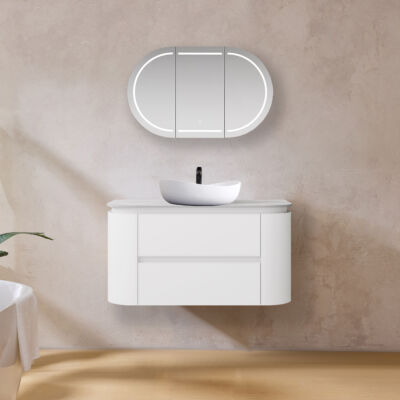 900MM Devito Wall Hung PVC Cabinet Matte White