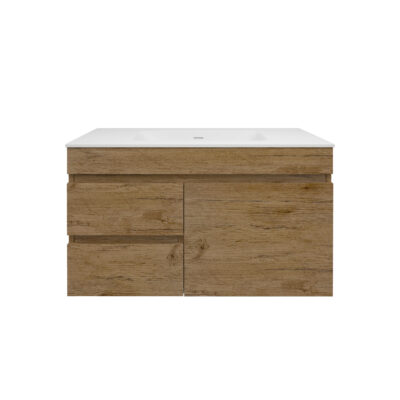 900MM Camden Wall Hung Cabinet Prime Oak (L Hand Drawers)