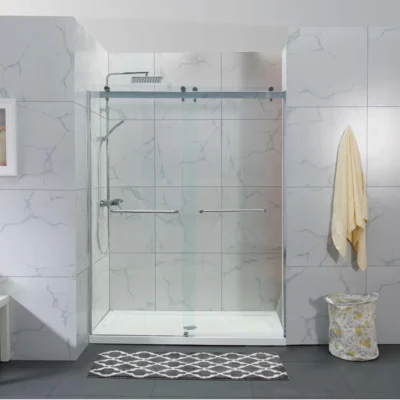 CHROME Frameless Double Sliding Shower (W2W)