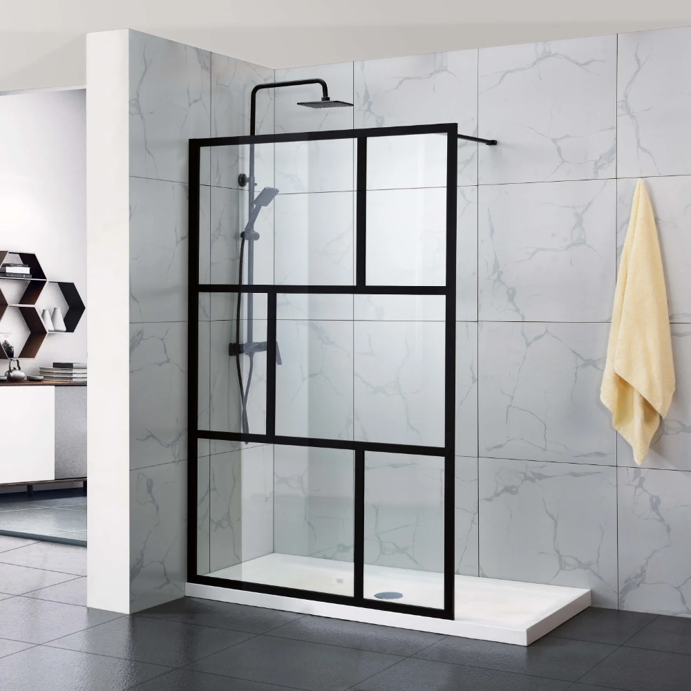 MATTE BLACK 6 Grid Single Glass Panel with Support Bar Online | KNB ...
