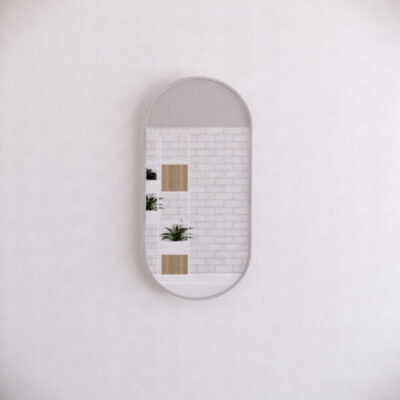 Galaxy Brushed Nickel Framed Oval Mirror Wall Mounted (450-1500)mm