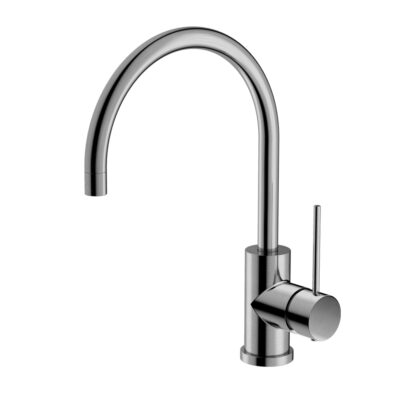 RUND Brushed Nickel Gooseneck Sink Mixer
