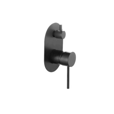 RUND Black Wall Mixer with Diverter