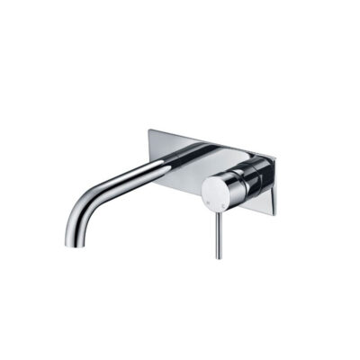 RUND Chrome Wall Mixer with Curved Spout