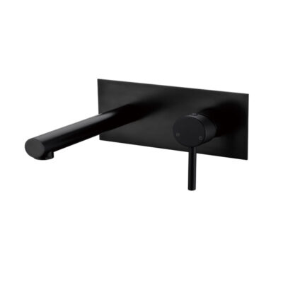 RUND Black Wall Mixer with Spout