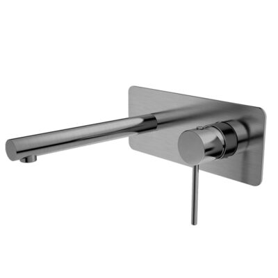 RUND Brushed Nickel Wall Mixer with Spout