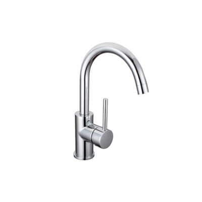 RUND Chrome Gooseneck Basin Mixer
