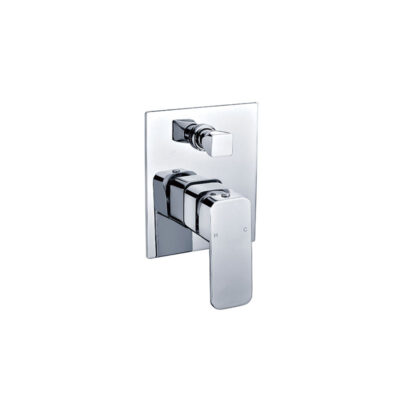 KOMPAKT ECKIG Chrome Wall Mixer with Diverter