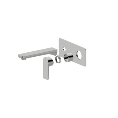 LUXUS Brushed Nickel Wall Mixer with Spout