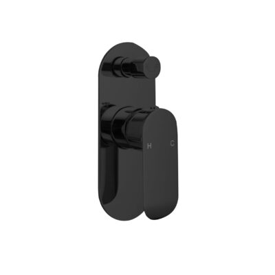 OVAL Black Wall Mixer with Diverter