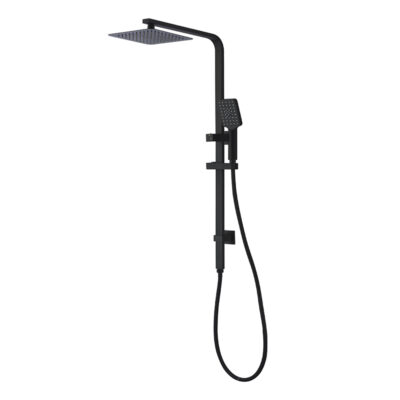 ECKIG Black Square Twin Shower on rail