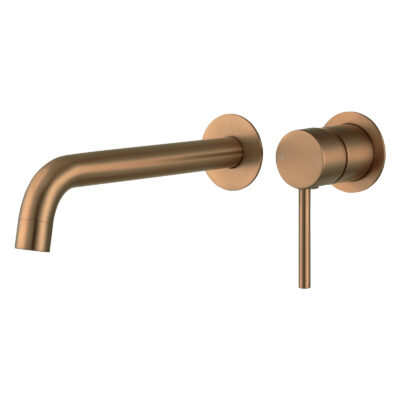 Brushed Copper LUCID PIN Series Spout Mixer with Separate Cover Plate
