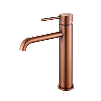 Brushed Copper LUCID PIN Series Round Tall Basin Mixer