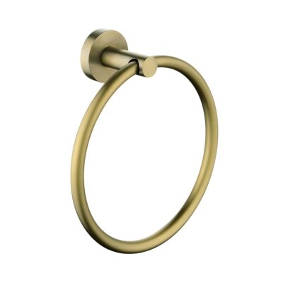Brushed Brass LUCID PIN Towel Ring