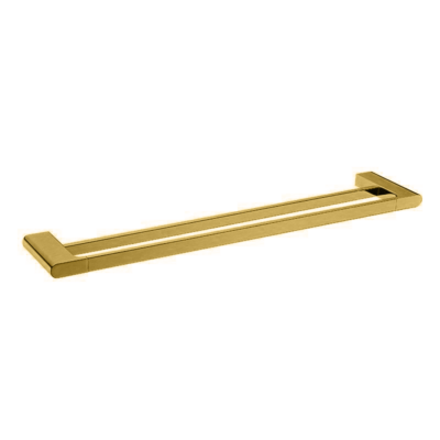 800mm Brushed Brass VOG Double Towel Rail