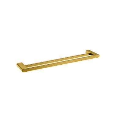 600mm Brushed Brass VOG Double Towel Rail