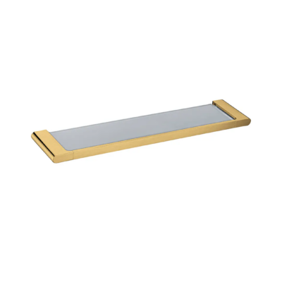 Brushed Brass VOG Glass Shelf