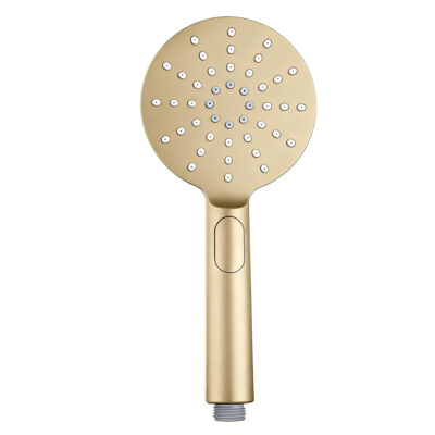 Light Brushed Brass Round 3-Function ABS Handheld Shower