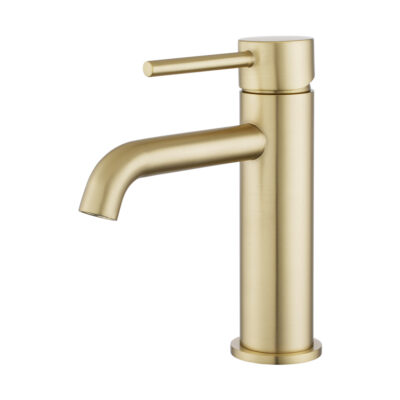 Light Brushed Brass LUCID PIN Basin Mixer