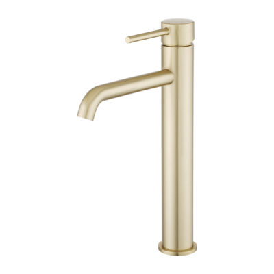 Light Brushed Brass LUCID PIN Tall Basin Mixer