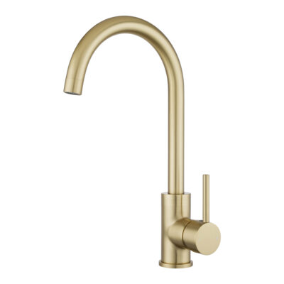 Light Brushed Brass Standard Kitchen Mixer