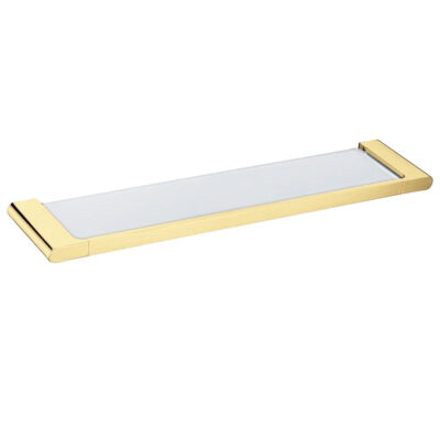 Light Brushed Brass VOG Glass Shelf