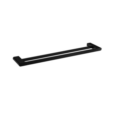 600mm Matte Black VOG Double Towel Rail