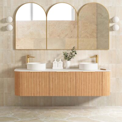 1800mm Woodland Oak Bondi Fluted Curve Vanity