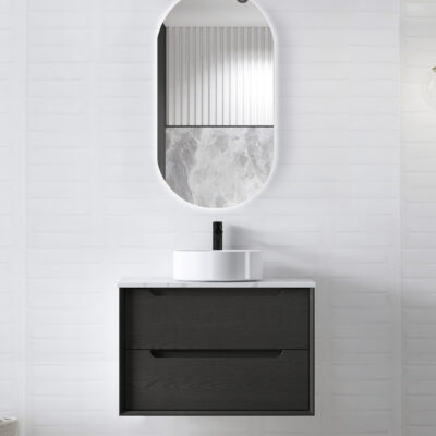 750mm Black Oak Byron Wall Hung Vanity