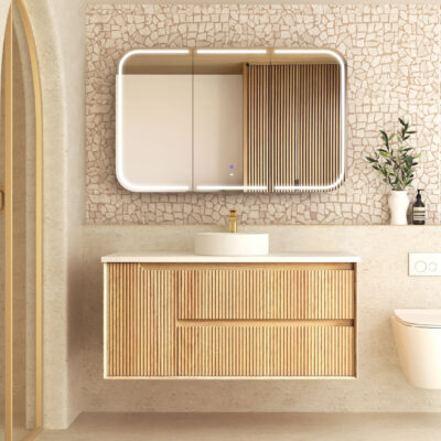 1200mm Woodland Oak Byron Fluted Wall Hung Vanity