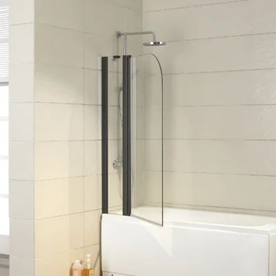CHROME Double Panel Swing Bath Screen