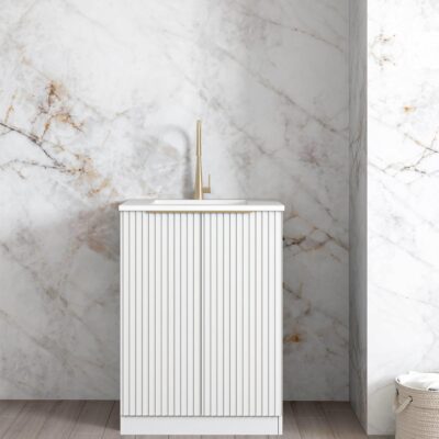 650mm White Mini Laundry Noosa with Stone Top & Sink
