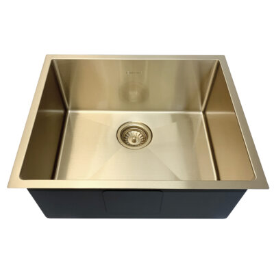 580 x 440 x 220mm Brushed Gold Otti Axon Single Bowl Kitchen Sink