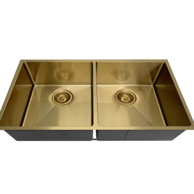 880 x 450 x 220mm Argent Gold Otti Arte Double Bowl Kitchen Sink