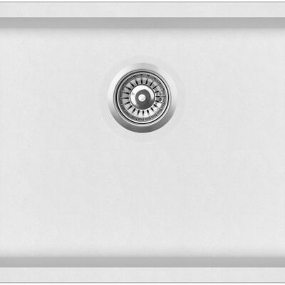 585 x 460mm Matte White Otti Granite Single Bowl Kitchen Sink