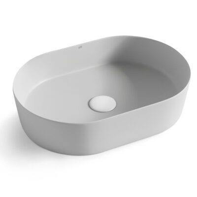 500 x 340 x 120mm Matte Grey Oval Quay Basin