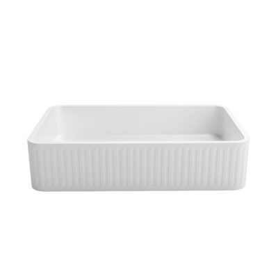 520 x 320 x 120mm Concrete Square Hudson Fluted Basin