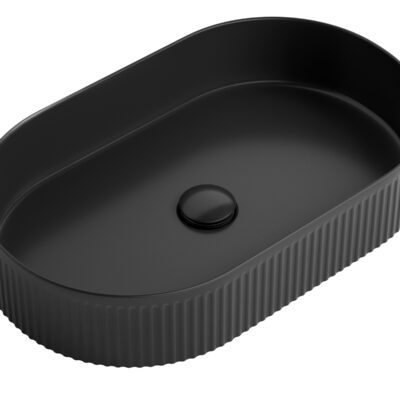 560 x 350 x 120mm Matte Black Oval Kensington Basin