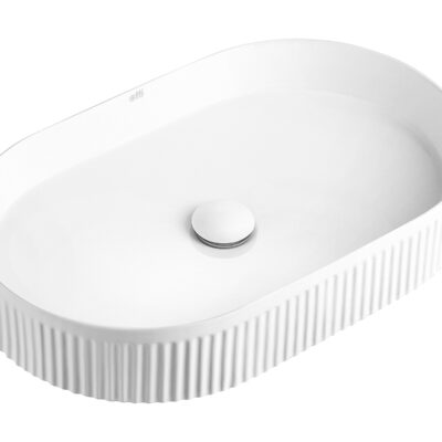 560 x 350 x 120mm Matte White Oval Kensington Basin