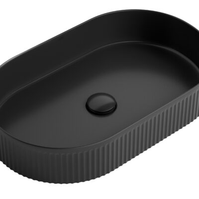 580 x 360 x 120mm Matte Black Oval Kensington Basin