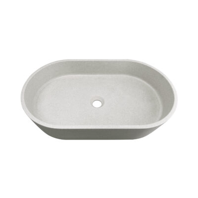 600 x 350 x 120mm Concrete Oval Clayton Linen Basin
