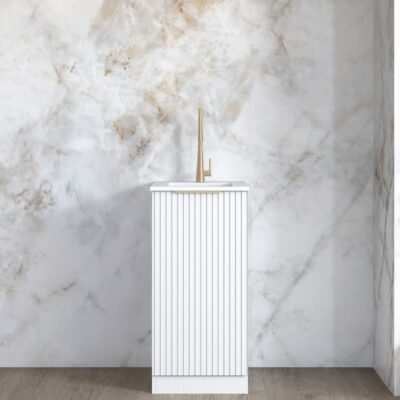 430mm White Mini Laundry Noosa with Stone Top & Sink