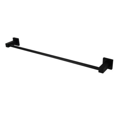 600mm Matte Black Lux Single Towel Rail